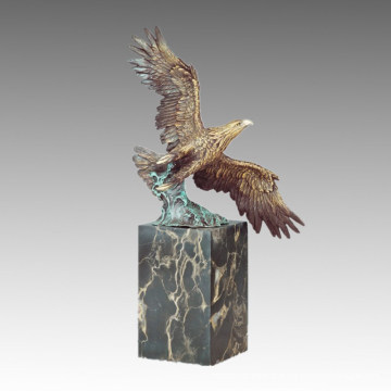 Animal bronze estátua Eagle voar decoração escultura de bronze Tpal-292